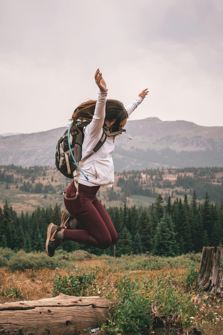 Happy person celebrating after therapy
